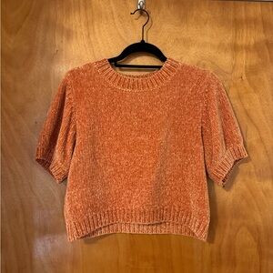 Missguided Orange Chenille Short Sleeve Top US 6/8